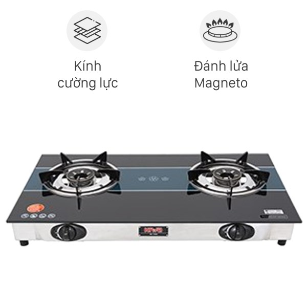 Bếp gas đôi Kiwa KW-770SG Chính hãng 100% trưng bày mới 99% - tiết kiệm gas cho lửa xanh tiêu thụ hết gas - bảo hành 12 tháng
