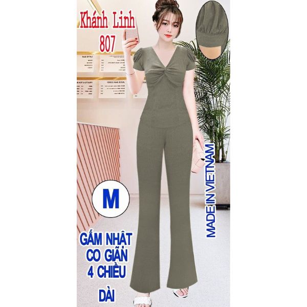 Bộ thời trang hàng thiết kế vải Gấm nhật ống bas