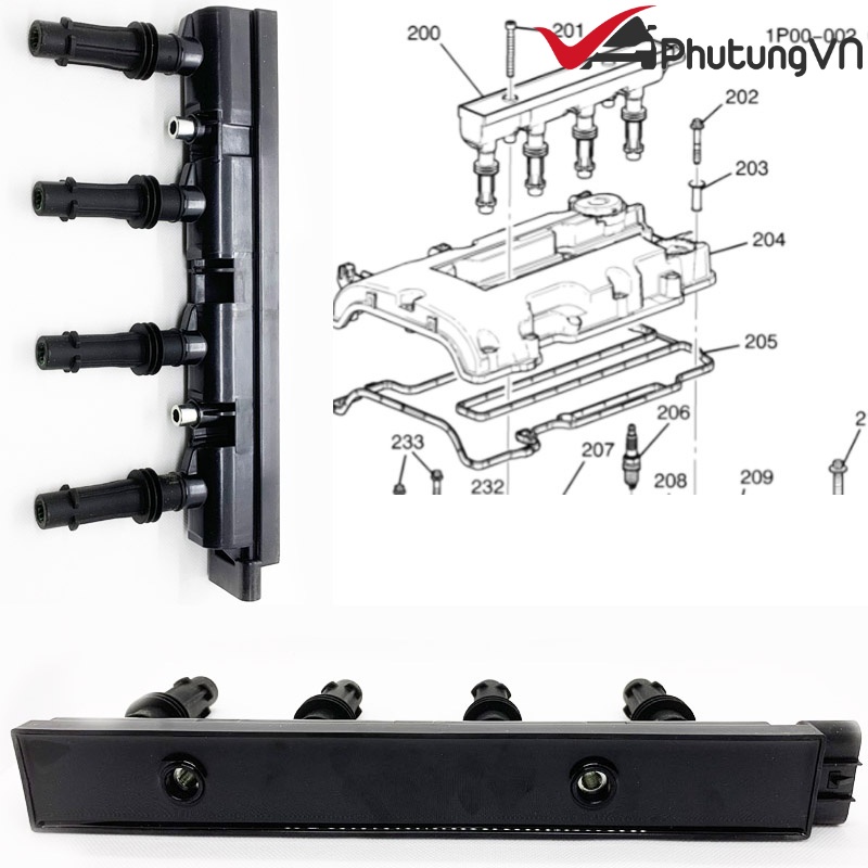Mobin chevrolet aveo,mô bin đánh lửa chevrolet aveo 25198623 -hàng chính hãng -jcap -nhật bản -bảo hành 6 tháng