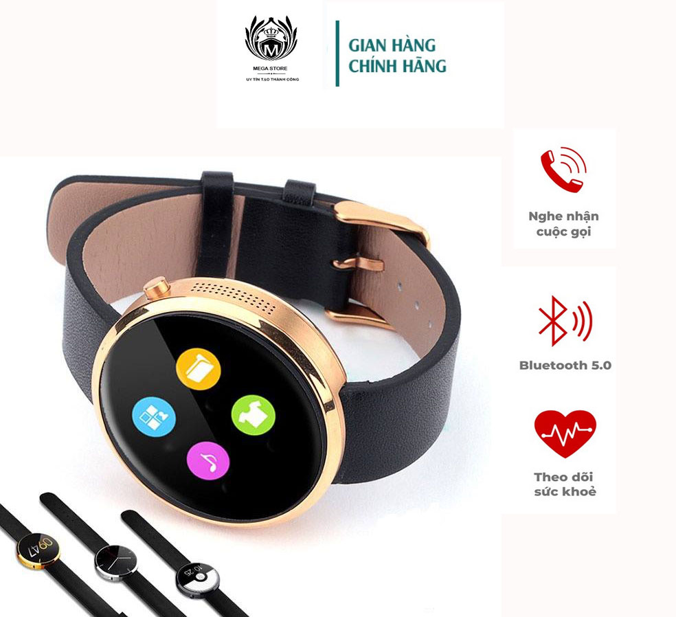 Đồng Hồ Thông Minh DM-360 Nghe Gọi 2 Chiều - Có Tiếng Việt Dây Da Cao Cấp