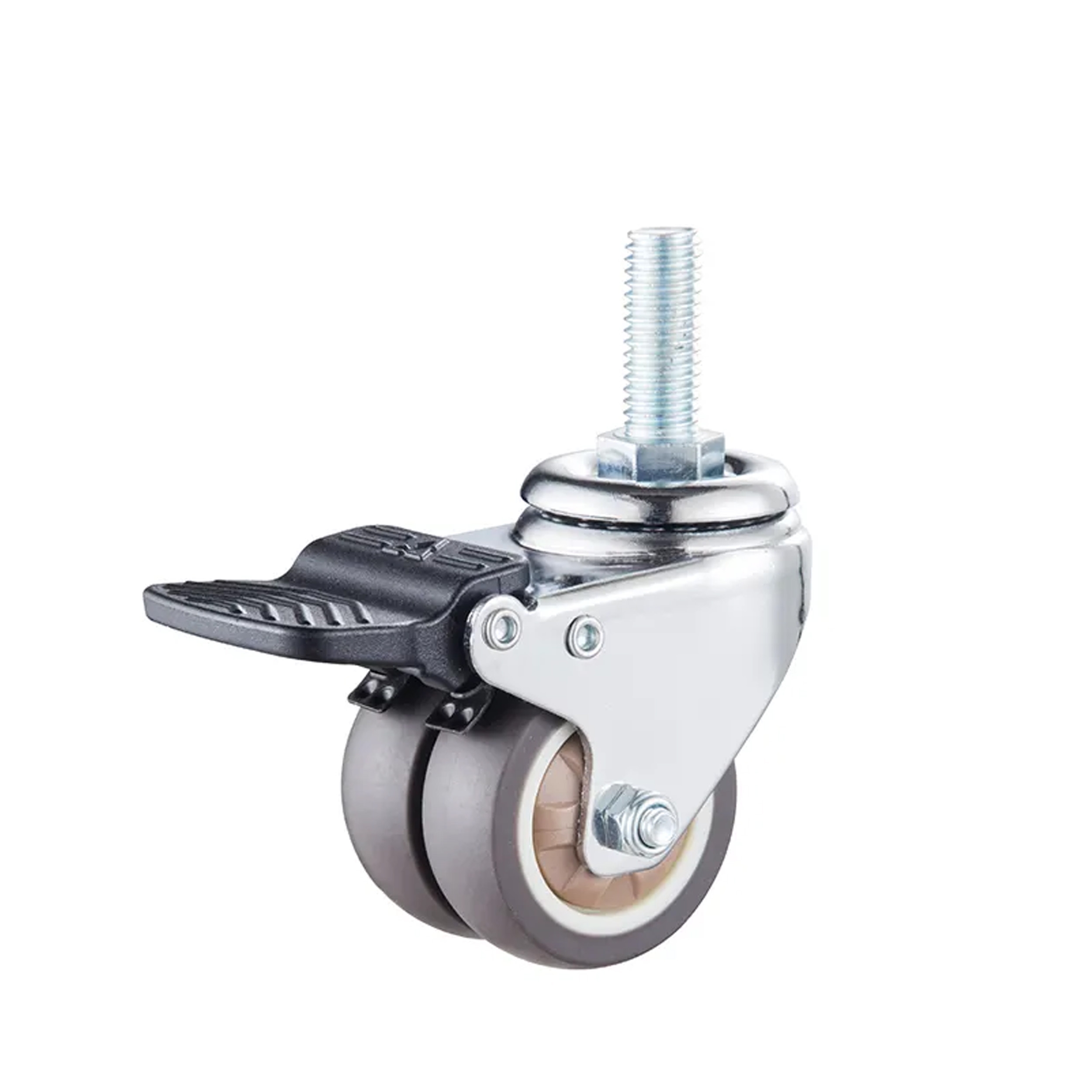 Bánh xe có bạc đạn và khóa nhựa PVC bánh đôi chuyên dụng cho bàn iCockpit