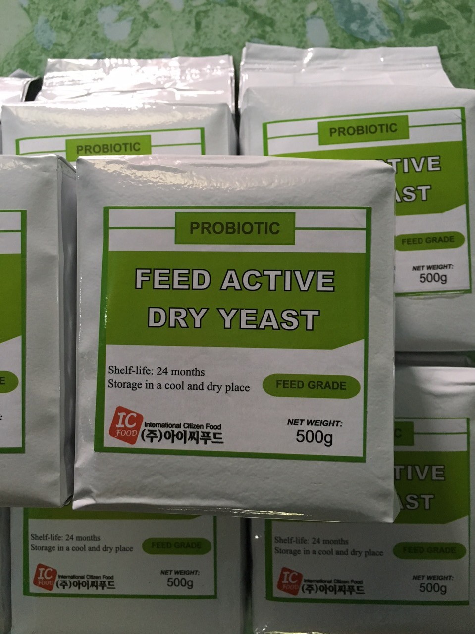 Men tiêu hóa FEED ACTIVE DRY YEAST Hàn Quốc đậm đặc dùng cho tôm cá COMBO 4 GÓI