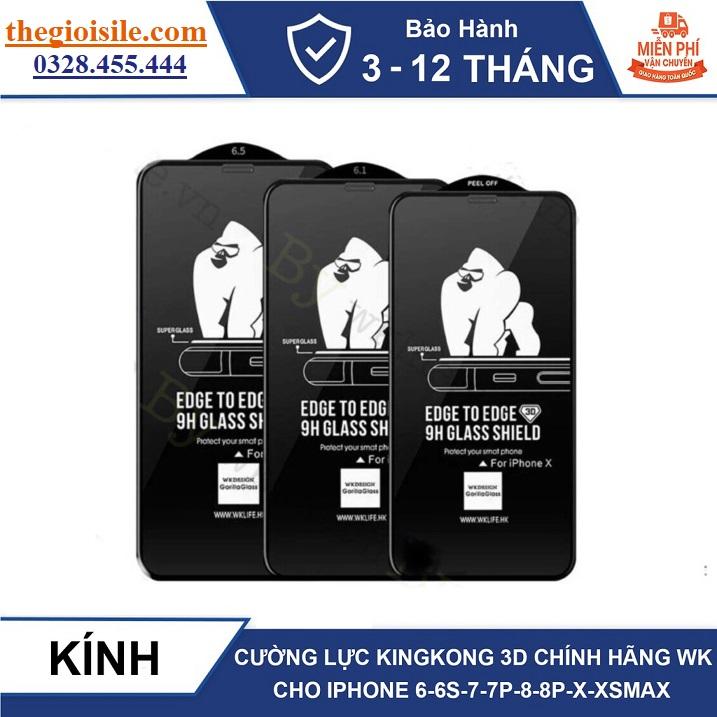 Kính cường lực iphone full màn hình 2 màu đen và trắng cao cấp KINGKONG 3D dành cho iphone [6/6s/6plus/6splus/7/8/7plus/8plus/X/Xs/Xr/Xsmax]