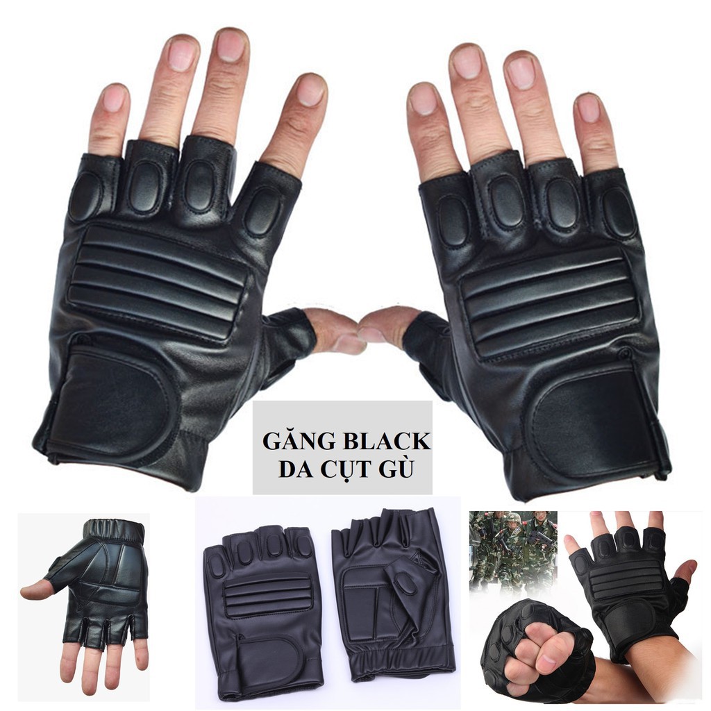 Găng tay da cụt ngón vintage black chống nước - găng tay phượt thể thao chất đẹp, chất liệu da, chống nước nhẹ, một thiết kế đơn giản nhưng tinh tế, đáp ứng mọi nhu cầu