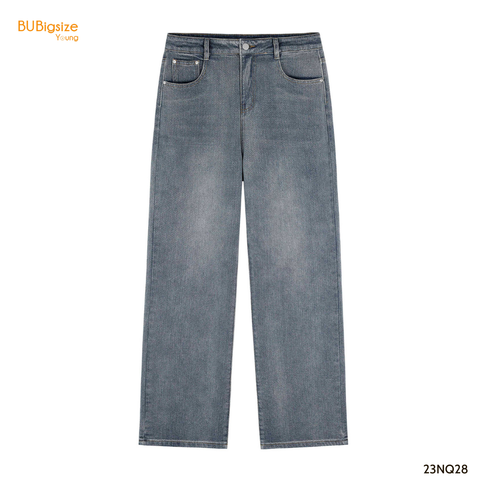 Quần jeans suông ống rộng BIGSIZE 55kg đến 95kg - 23NQ28 - BU Bigsize Young