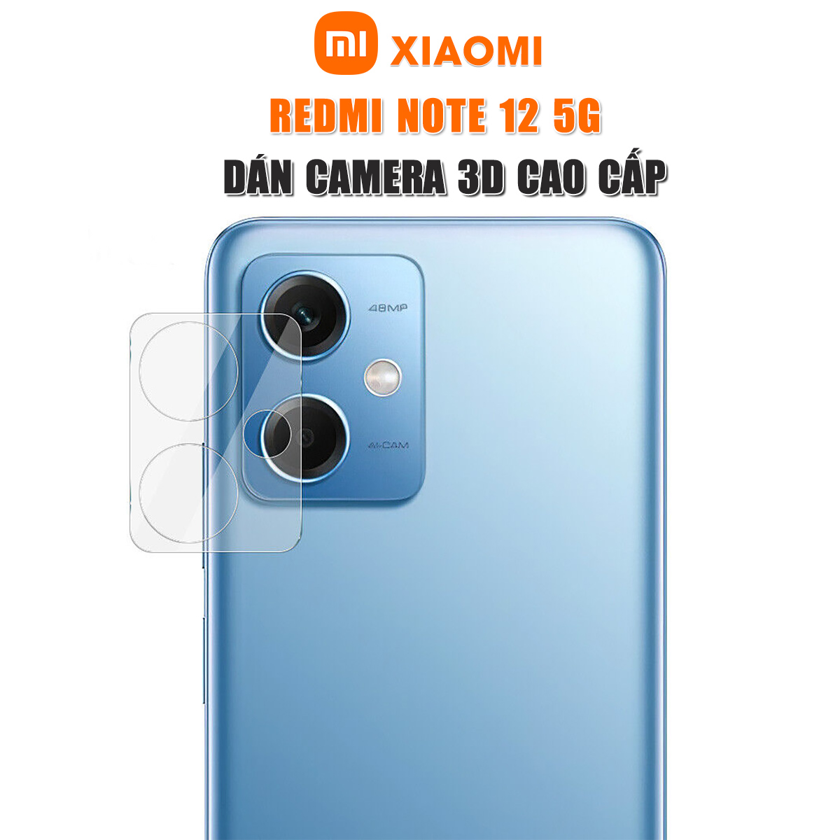Dán camera Redmi Note 12 5G thấu kính nổi 3D - Cường lực camera Xiaomi Redmi Note 12 5G độ cứng 9H trong suốt