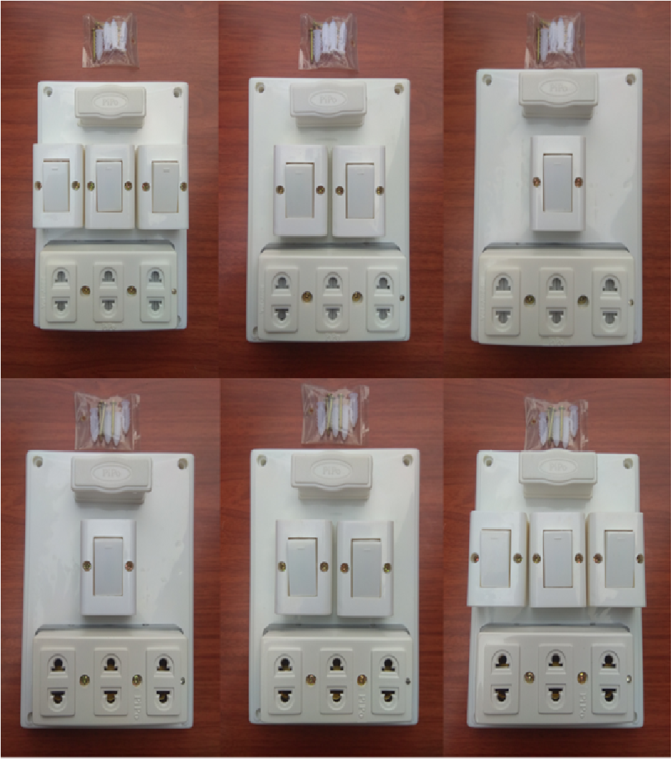 Bảng điện, Taplo cao cấp 2000W + BH 02 năm + 01/02/03 Công tắc + Ổ cắm lò xo chống giãn + Màng che an toàn + Đèn LED báo + Đi dây sẵn sàng và bộ ốc vít lắp đặt (bộ 01 sản phẩm)