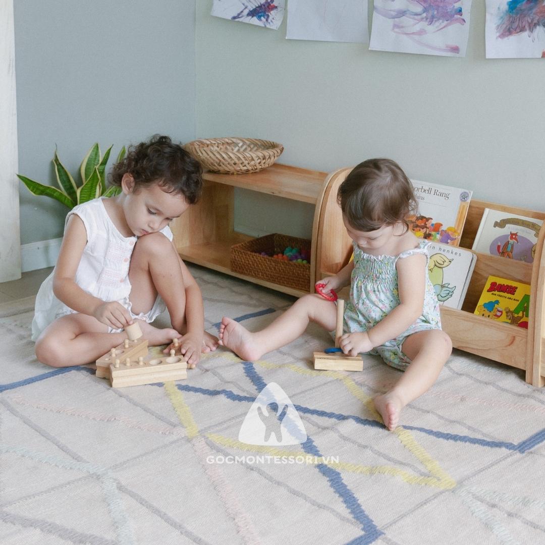 Combo Kệ và Kệ sách Montessori - Kệ gỗ để đồ chơi và sách cho bé