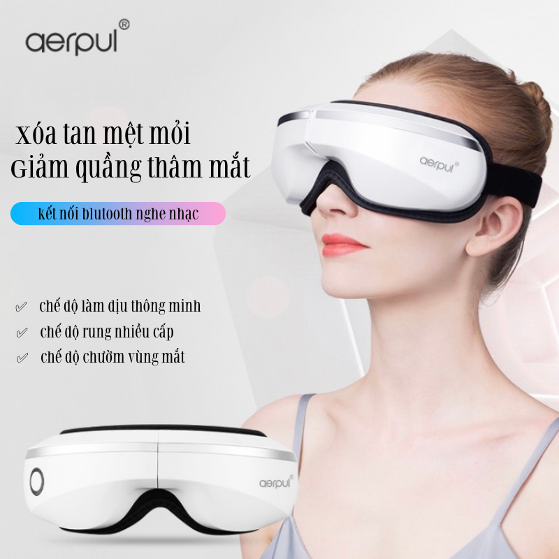[Giảm Quầng Thâm Mắt] Máy Massage Mắt Xiaomi Aerpul Ar-1027 Thông Minh Xóa Tan Mỏi Mắt Giảm Cuồng Thâm Tặng Kèm Đèn Muỗi - FreeShip Max - Breo Market