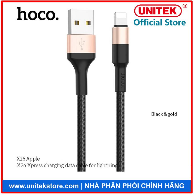 Cáp sạc và truyền dữ liệu Hoco X26 cổng lightning - dây bọc dù
