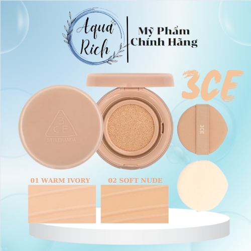 Phấn nước 3ce glow cushion spf50+ pa+++