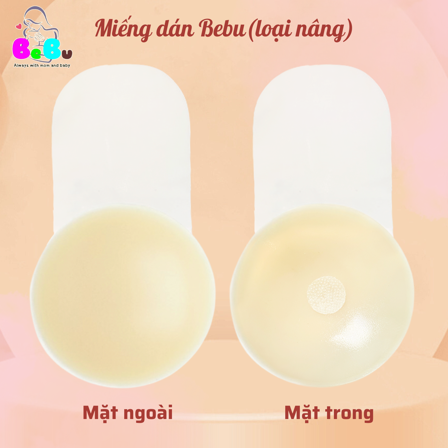 Miếng Dán Ngực BEBU Silicon Cao Cấp siêu mềm có thể Tái sử dụng nhiều lần