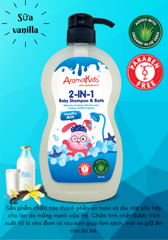 Sữa tắm gội cho trẻ hiệu AromaKids nhập khẩu chính ngạch từ Malaysia