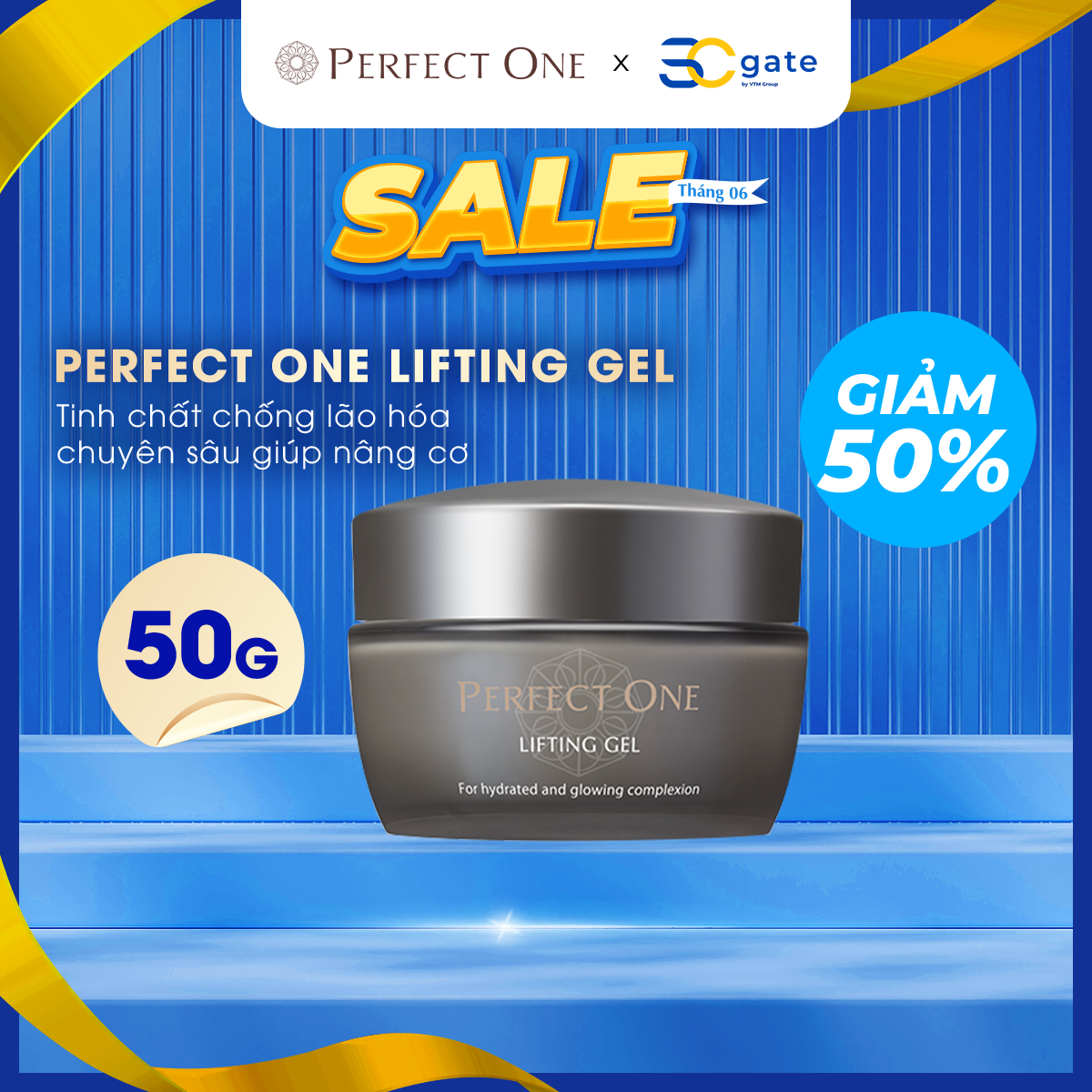 Tinh Chất Chống Lão Hóa Da Chuyên Sâu Giúp Năng Cơ PERFECT ONE One Lifting Gel 50G (6 trong 1)