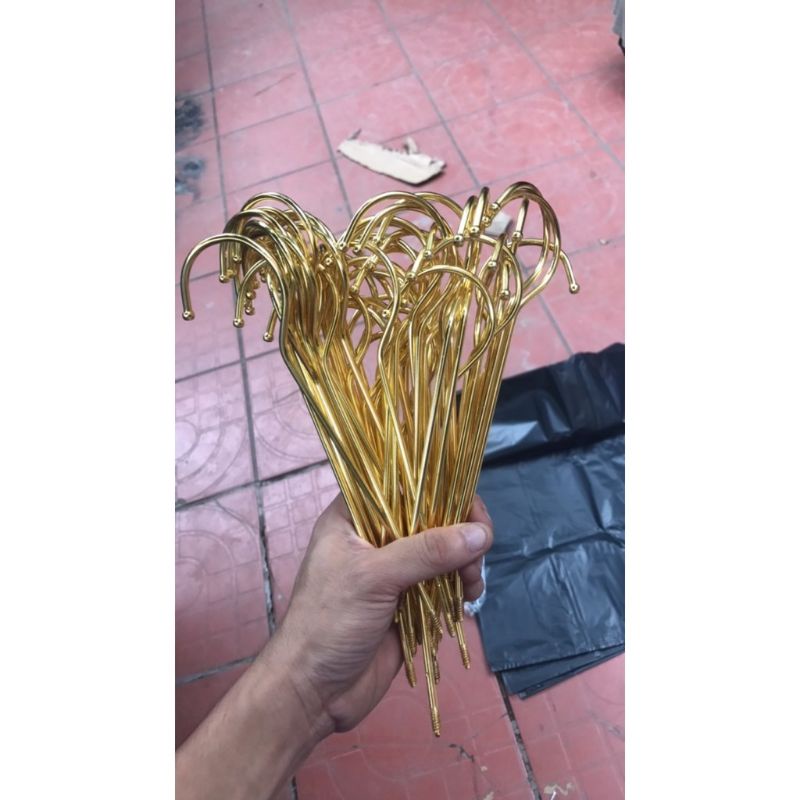 Combo 10 đầu móc tròn dài 15cm mạ vàng, đầu móc dài cho shop,phụ kiện thời trang