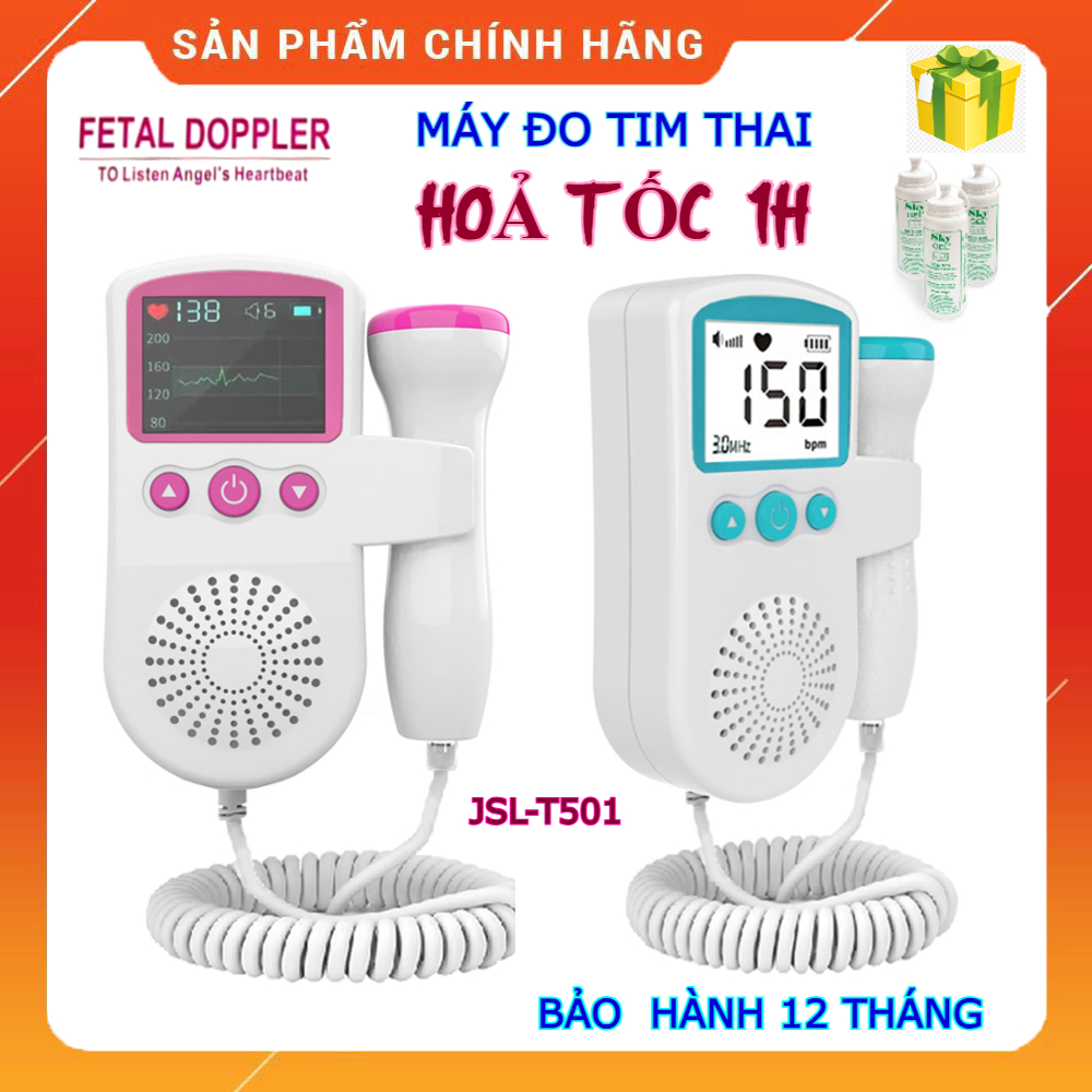 (HỏaTốc1h) Máy đo tim thai tại nhà Fetal Doppler JSL-T501 - Máy theo dõi tim thai cá nhân - Chính hãng- Bảo hành 1 năm