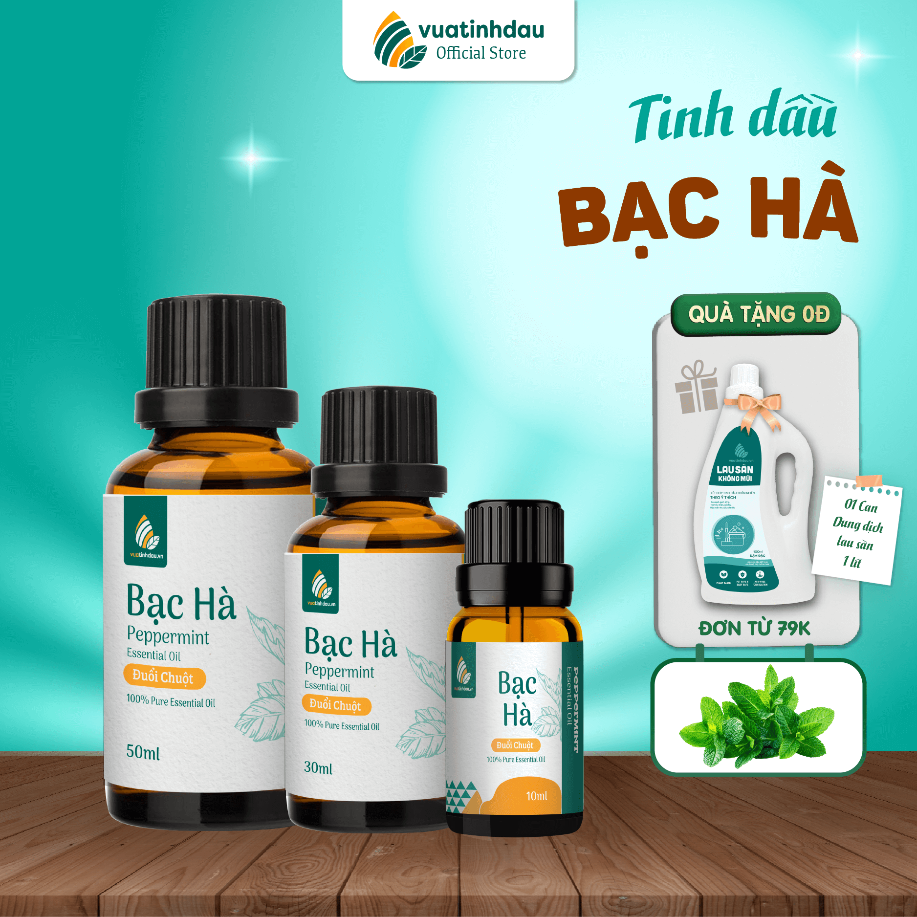 [VUATINHDAU] Tinh dầu Bạc Hà chai hoặc treo | dung tích chọn lựa | tinh dầu Bạc Hà nguyên chất lượng