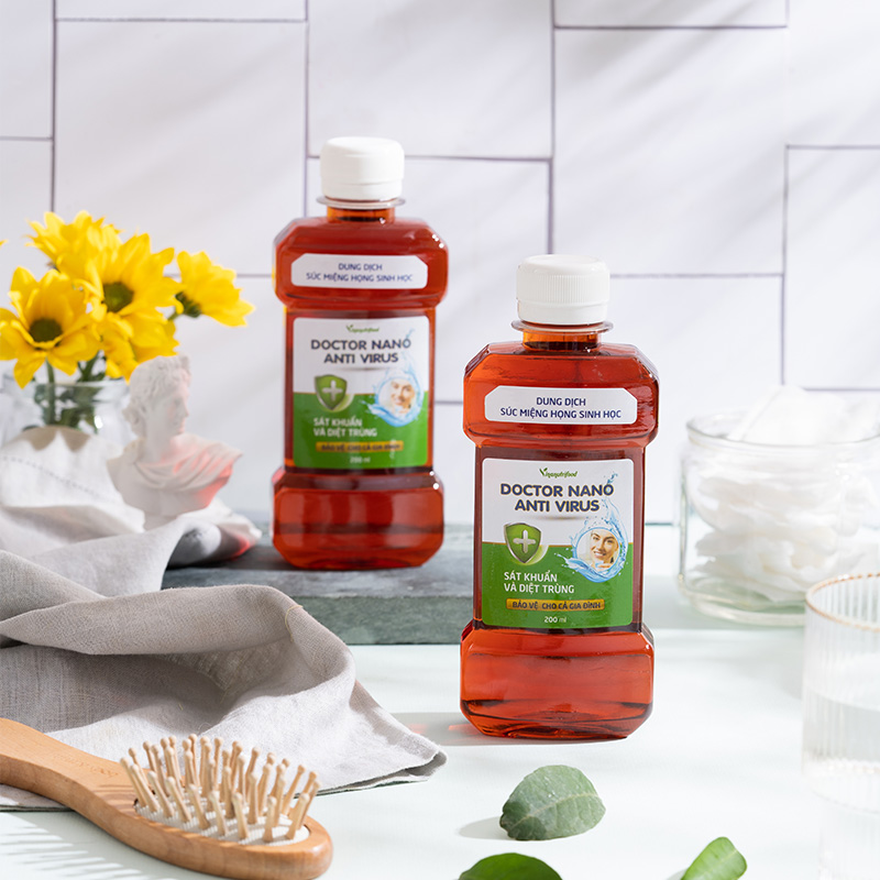 Dung dịch súc miệng họng sinh học Doctor Nano Antivirus, Bảo vệ răng, làm sạch răng miệng, cho hơi thở thơm mát