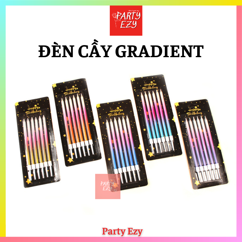 Đèn cầy gradient, đèn cầy màu loang - phụ kiện sinh nhật