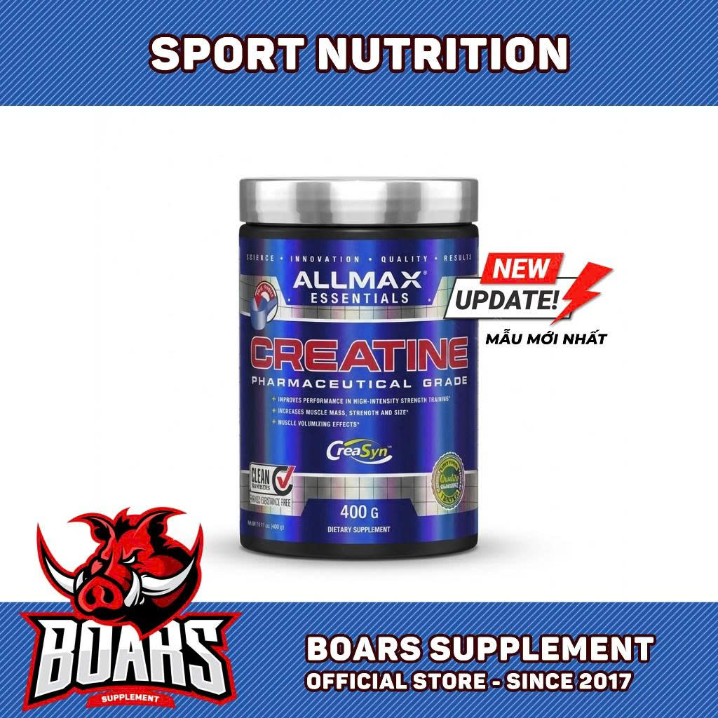 Bột Creatine Allmax Tinh Khiết, Độ Mịn Cao Cấp 400g - Hỗ Trợ Tăng Cơ