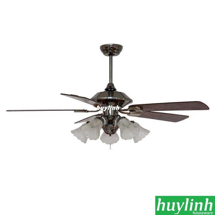 Quạt trần cánh gỗ đèn chùm kim thuận phong ktp m881 - 5 cánh
