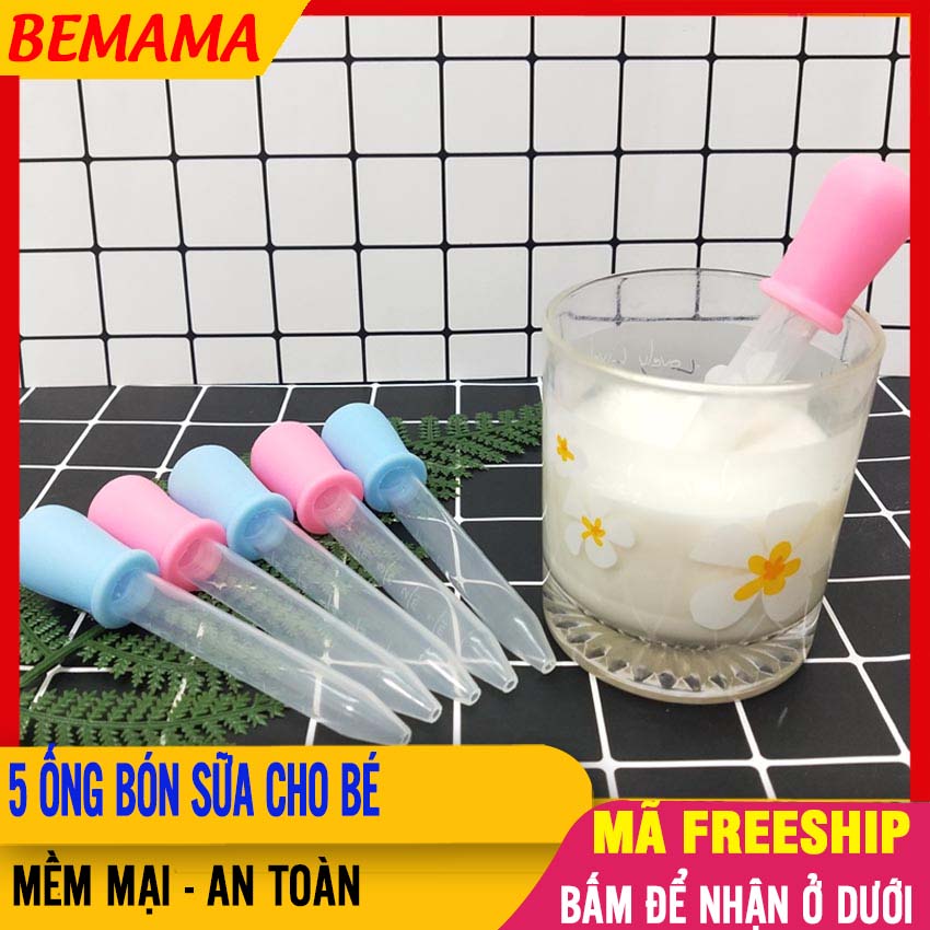 [GIÁ TỐT] Combo 5 Ống Bón Sữa TIỆT TRÙNG Sạch Sẽ, Silicon An Toàn - Ống Bón Sữa Cho Bé, Ống Hút Sữa, Ống Bơm Sữa, Ống Bón Sữa 5ml - Ong Bon Sua, Ong Hut Sua - 5 Ống Hút Bón Sữa Silicon - SP000760x5