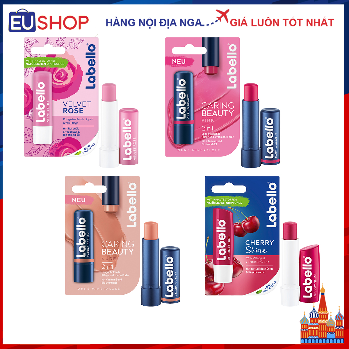 Son dưỡng môi Labello thương hiệu của Beiersdorf Đức 4,8g