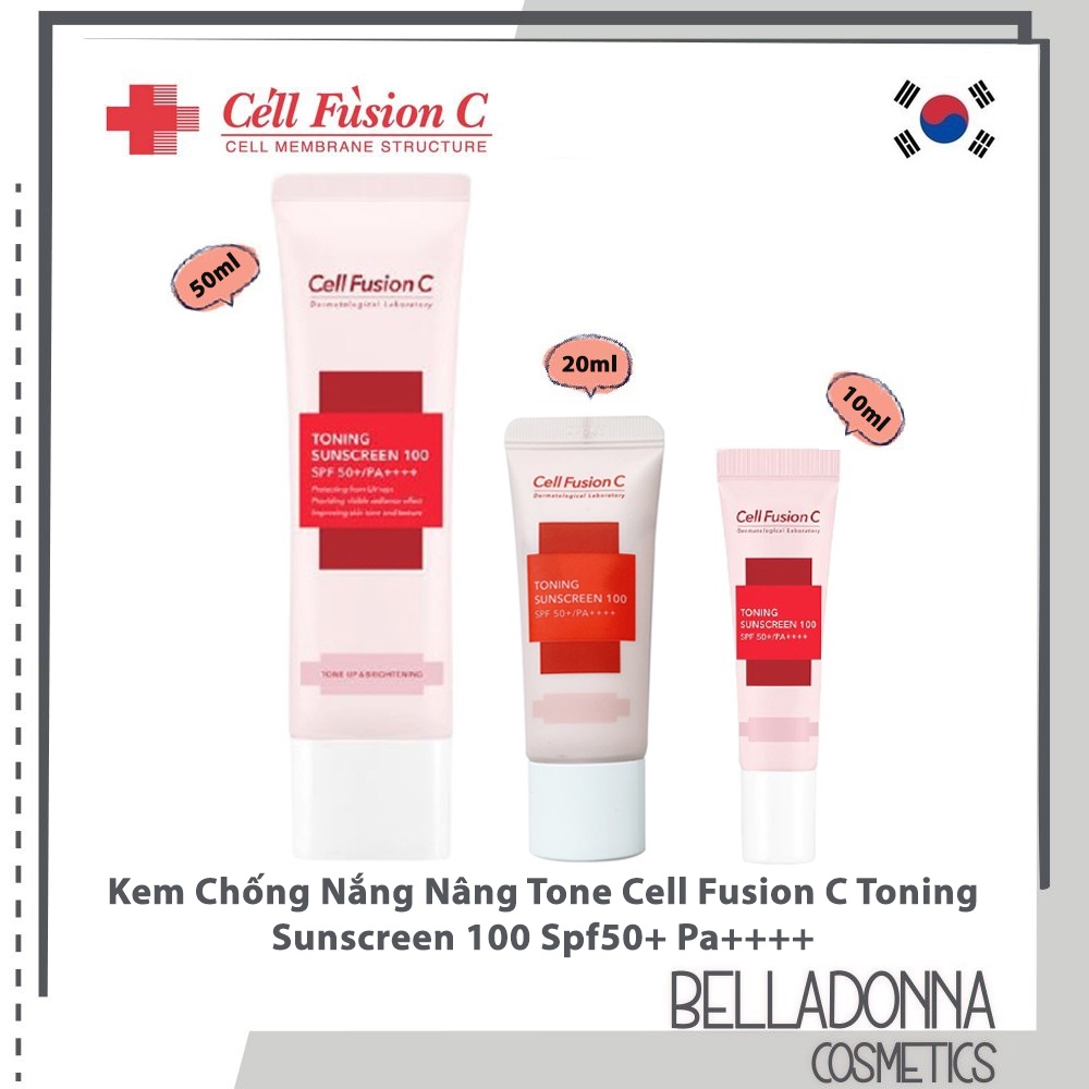 [3 Size] Kem Chống Nắng Nâng Tone Cell Fusion C Toning Sunscreen 100 SPF50+ PA++++