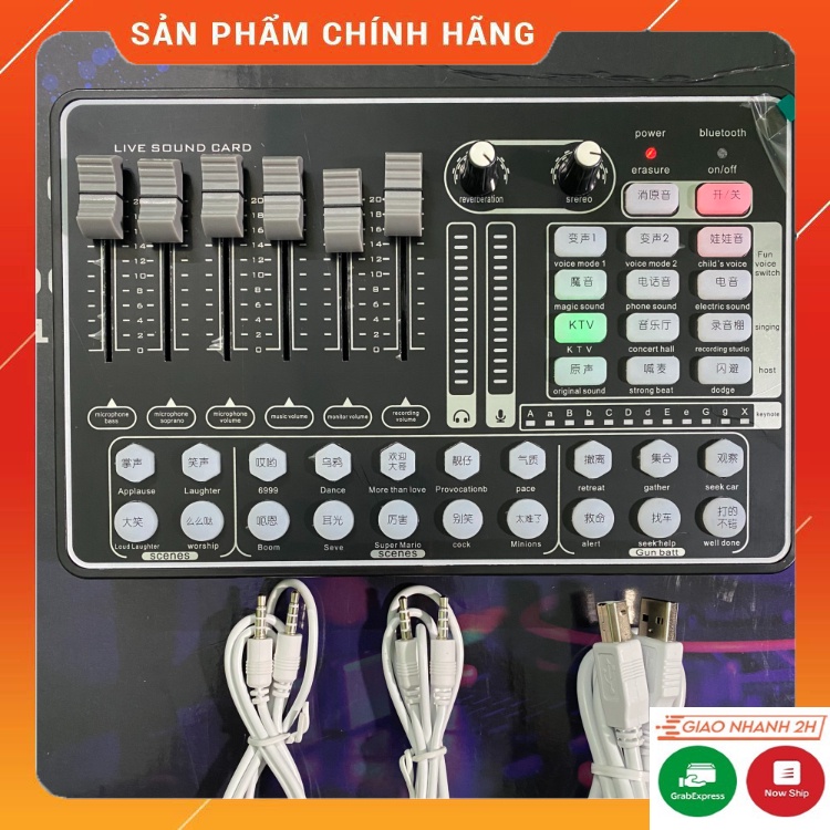 Sound card h9 livestream, thu âm, live tiktok, bigo. âm thanh sống động, dễ dàng sử dụng, kết nối bluetooth