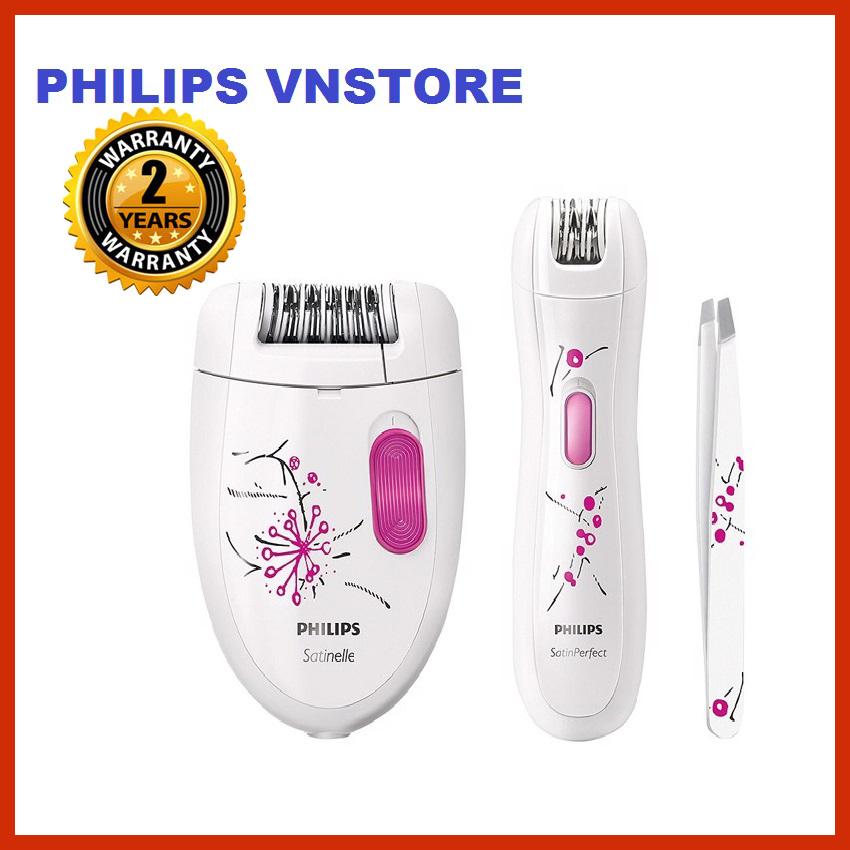 Máy làm sạch lông máy nhổ mini nhíp nhổ cao cấp Philips HP6549 Bộ ba dụng cụ cho làn da mịn màng