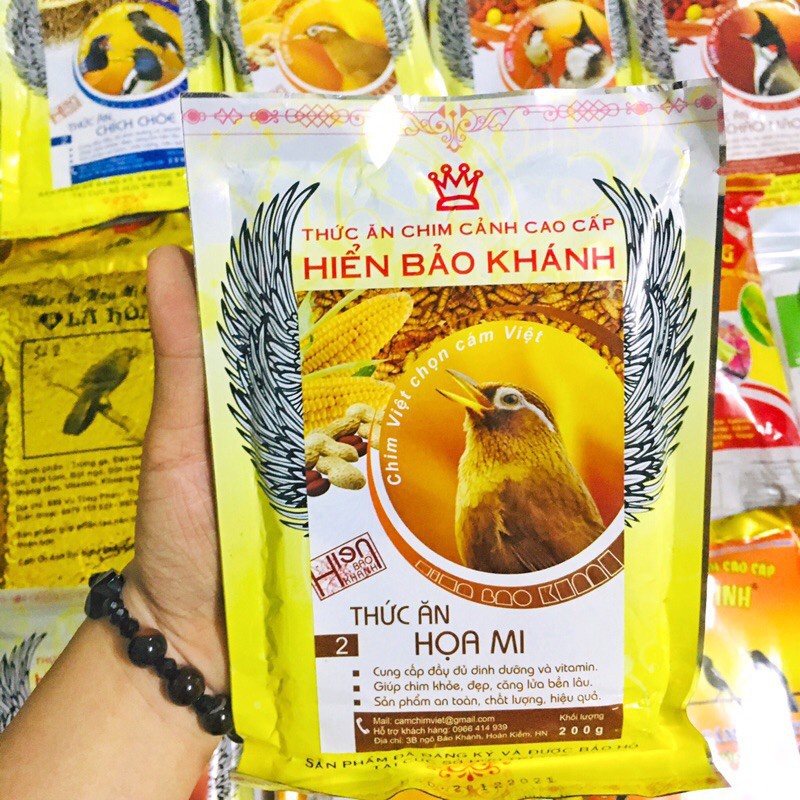 Cám chim họa mi hiển bảo khánh số 2 cao cấp 200gram. thức ăn cho chim hoạ mi.