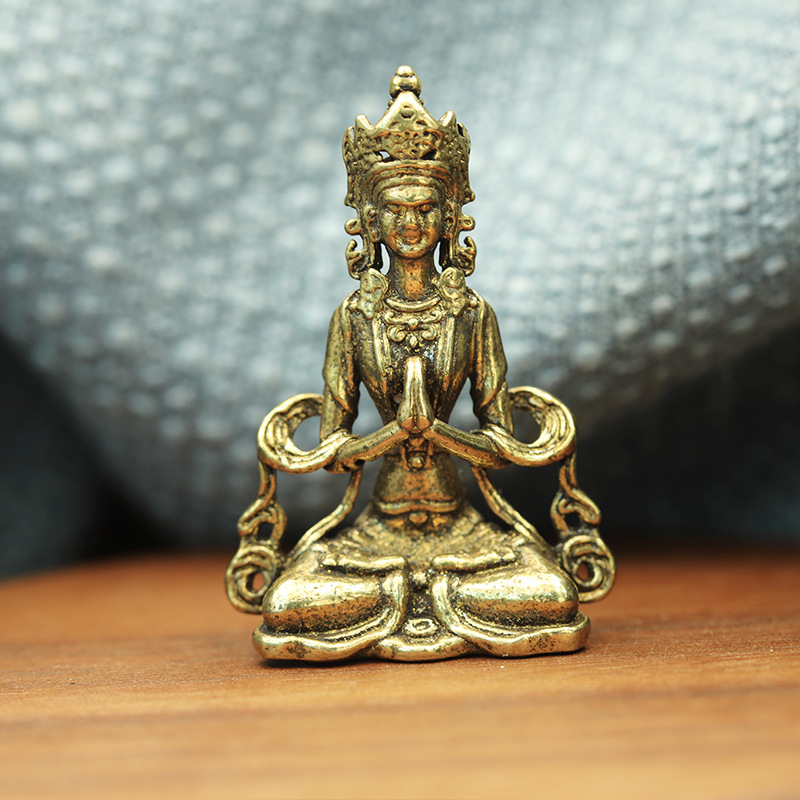 Tượng Nhỏ Phong Thủy Bằng Đồng Kiểu Dáng Hình Phật Thái Lan (Kích Thước: 3.7cm x 2.5cm)