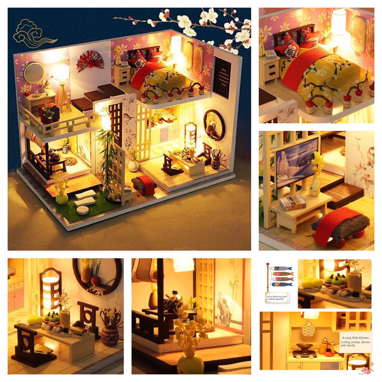 Đồ Chơi Mô Hình Nhà Gỗ Lắp Ráp DollHouse DIY : Nhà Gỗ Phong Cách Nhật Bản M027 - Tặng Keo Sữa