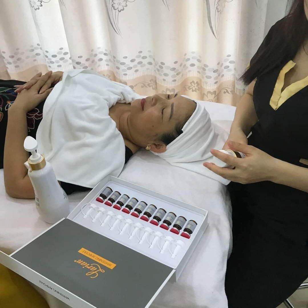 Trị sạch nám - ngăn ngừa sắc tố da "whitening ampoule larian hàn quốc"