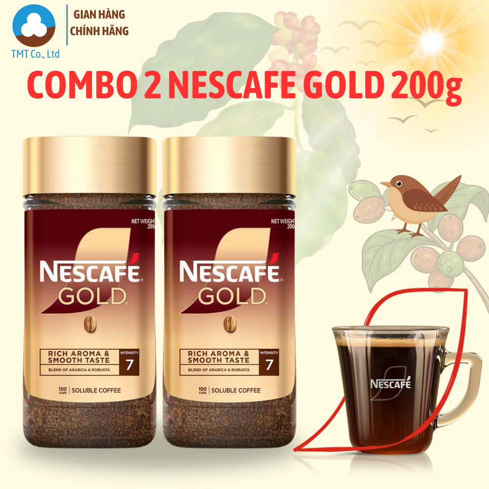 Combo 2 Cà phê pha sẵn Nescafe Gold Original In5 200g - Nhập khẩu Hàn Quốc Date 03.04.27