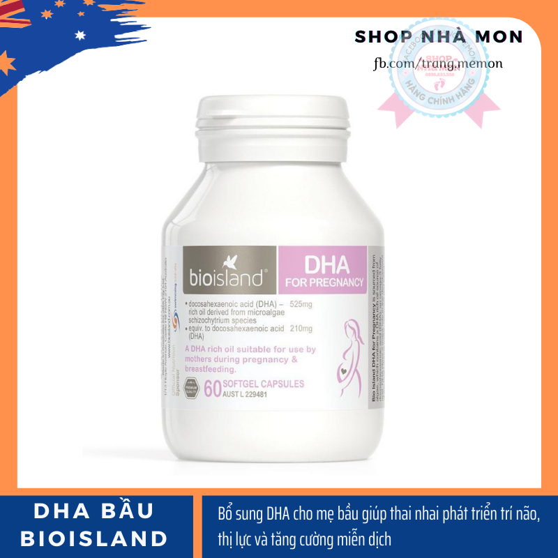 Bioisland DHA Prenancy bổ sung DHA bà bầu của Úc (60 viên)