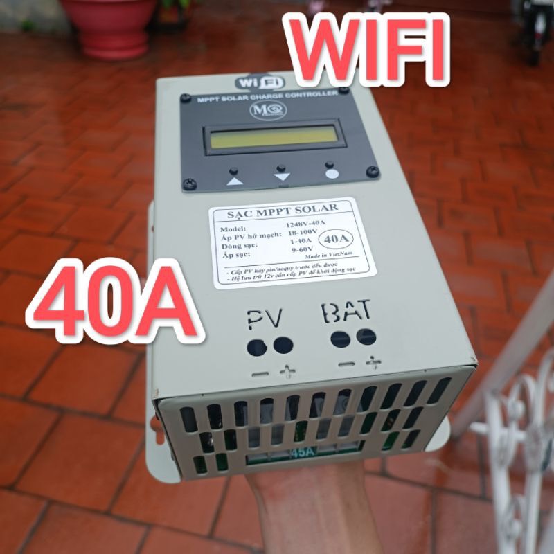 Sạc 40A có wifi - Sạc MPPT Năng lượng mặt trời 40A hệ 12v - 48v bảo Hành 12 tháng - sạc MPPT Mạnh Quân