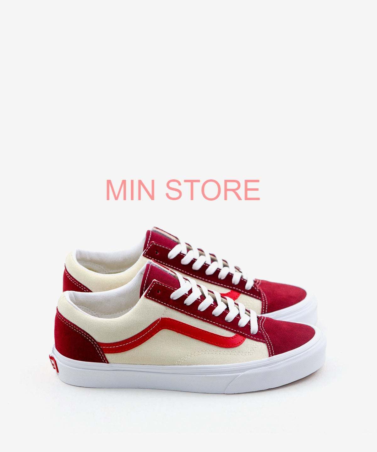 Giày vans style 36 retro sport trắng đỏ