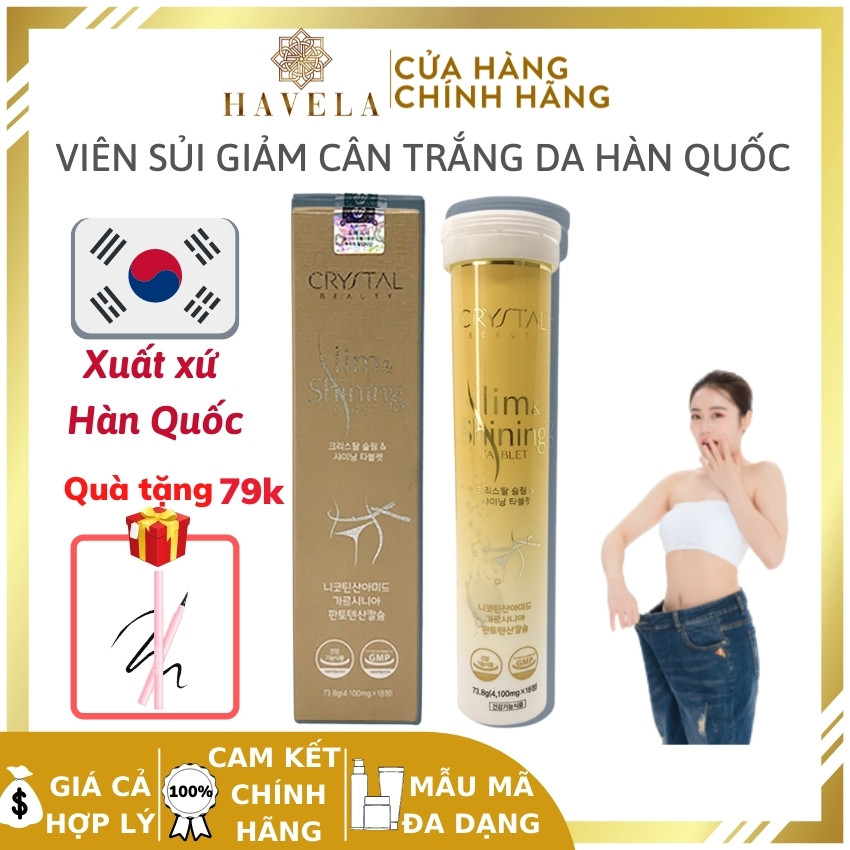 [Flashsale+quà 79k]Giảm cân nhanh trong 7 ngày hiệu quả an toàn cấp tốc tại nhà viên sủi Hàn Quốc Crystal GC03 , giảm mỡ , giảm béo, thực phẩm giảm cân , sủi trắng da giảm cân , TẶNG KÈM bút kẻ mắt 79k – SHOP HAVELA