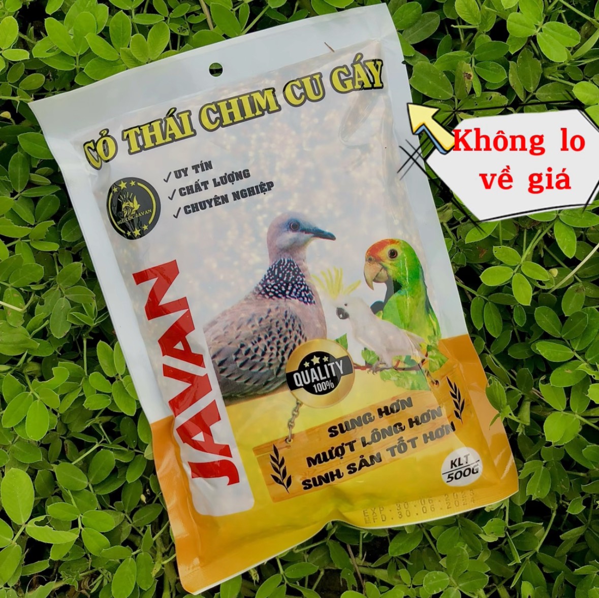 Cỏ thái chim cu gáy Javan 500gram