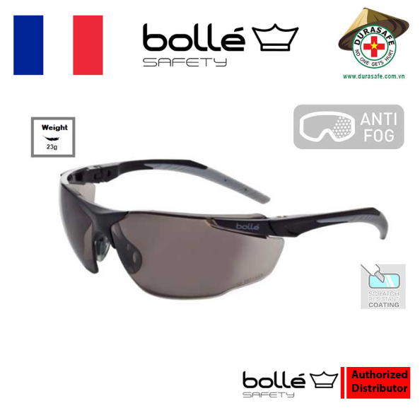 Kính bảo hộ bolle 1653602a universal safety smoke glasses anti-scratch/anti-fog len ,