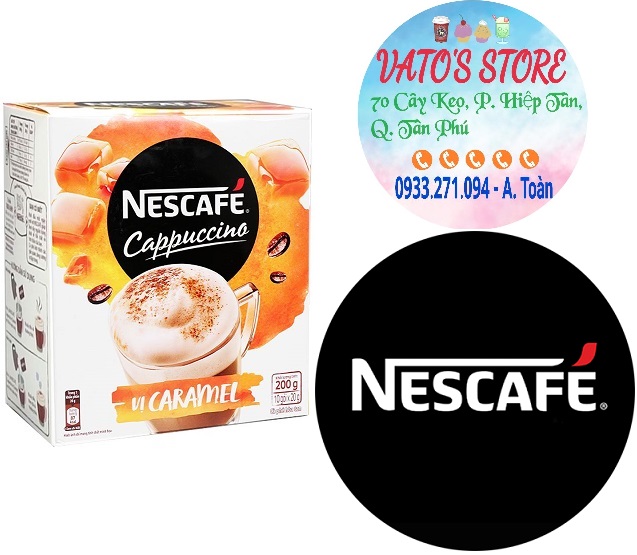Cà phê hòa tan nescafé cappuccino vị caramel / combo 5 hộp cafe nescafe cappuccino caramel 200g