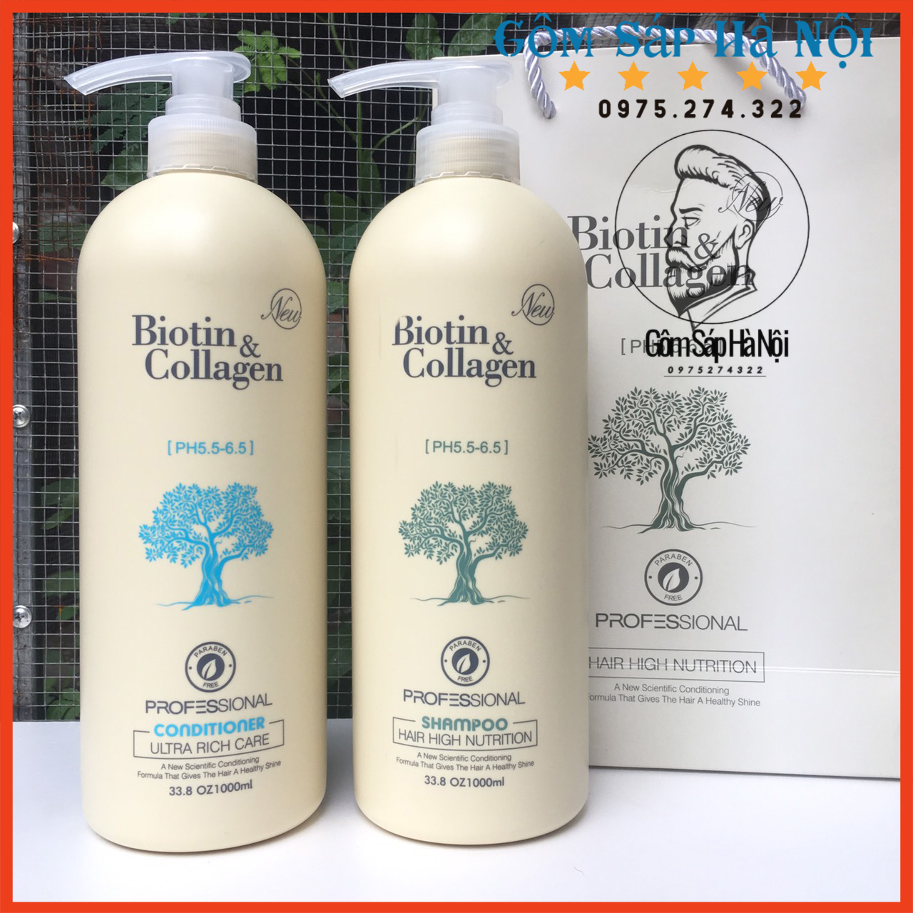 [Giảm Rụng Tóc ] Dầu Gội - Xả  Biotin Collagen Trắng Chuyên Phục Hồi Tóc Khô Xơ, Hư Tổn,Gẫy Rụng