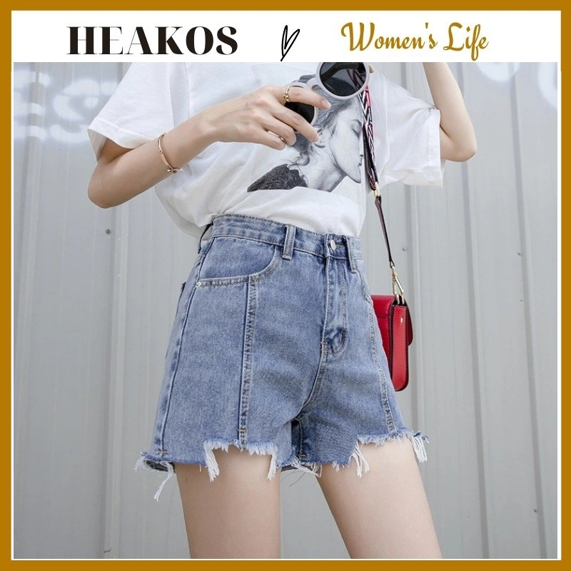 [HCM]Quần đùi jean nữ quần short jean lưng cao rách kiểu thời trang phong cách Hàn Quốc QSJ01