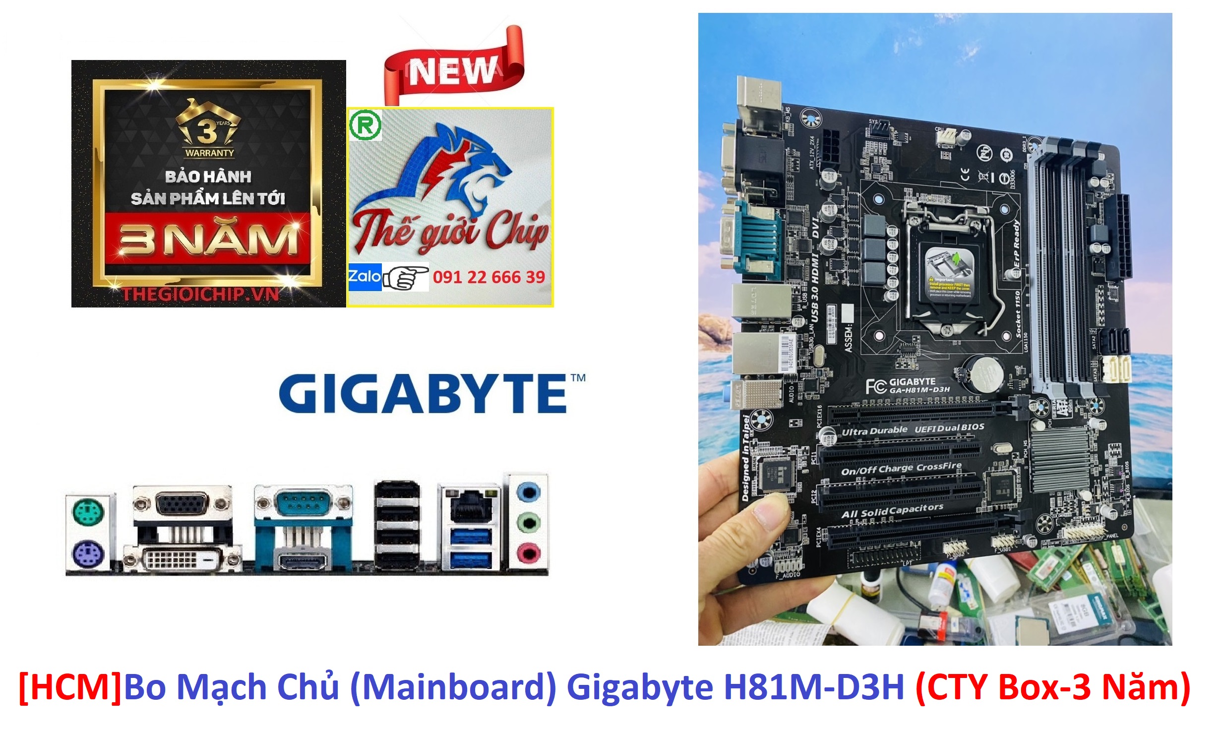 Bo mạch chủ gigabyte h81m-d3h