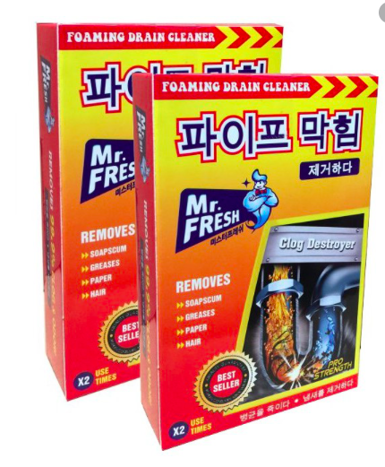 Hộp 2 gói bột thông cống mr fresh hàn quốc 100g