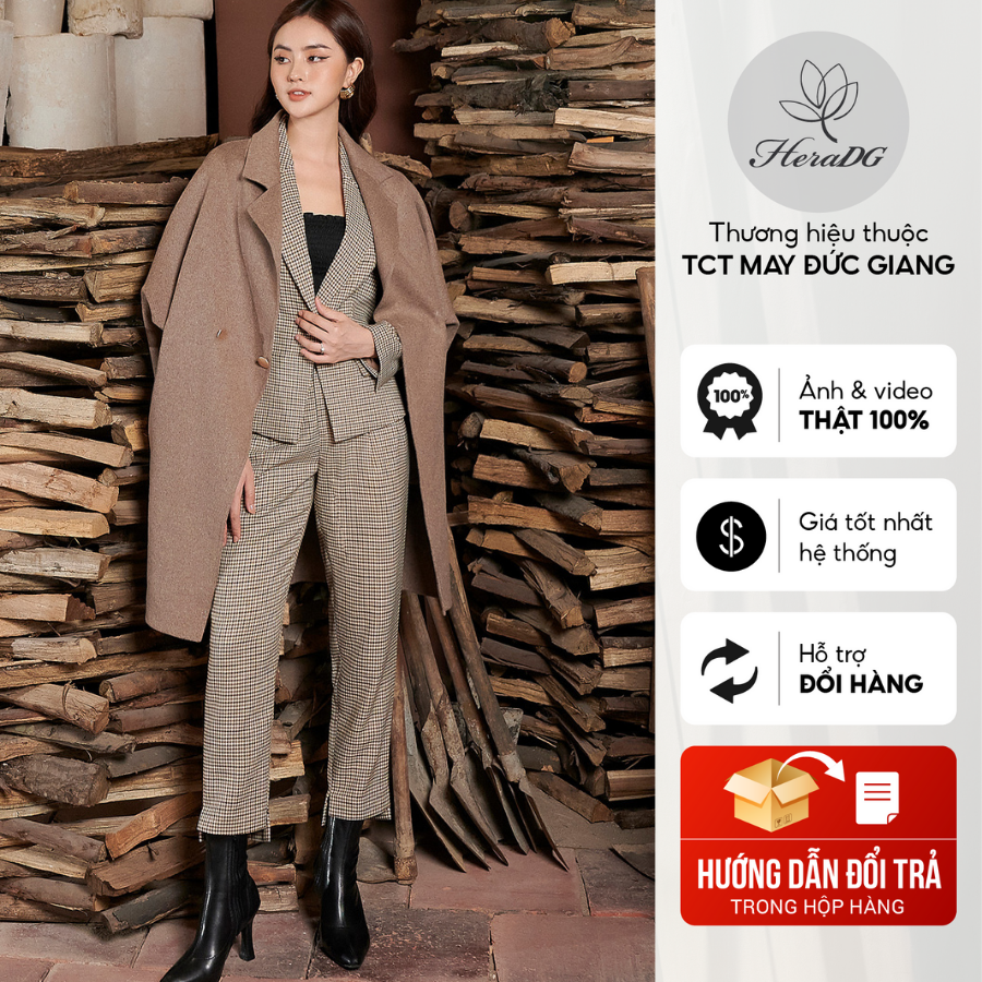   Voucher 15% MOV 199K cap 100K  Quần baggy nữ HeraDG thiết kế kiểu 2 ly gấu lệch sang trọng lịch sự chất liệu vải cao cấp WTBB6036Q 