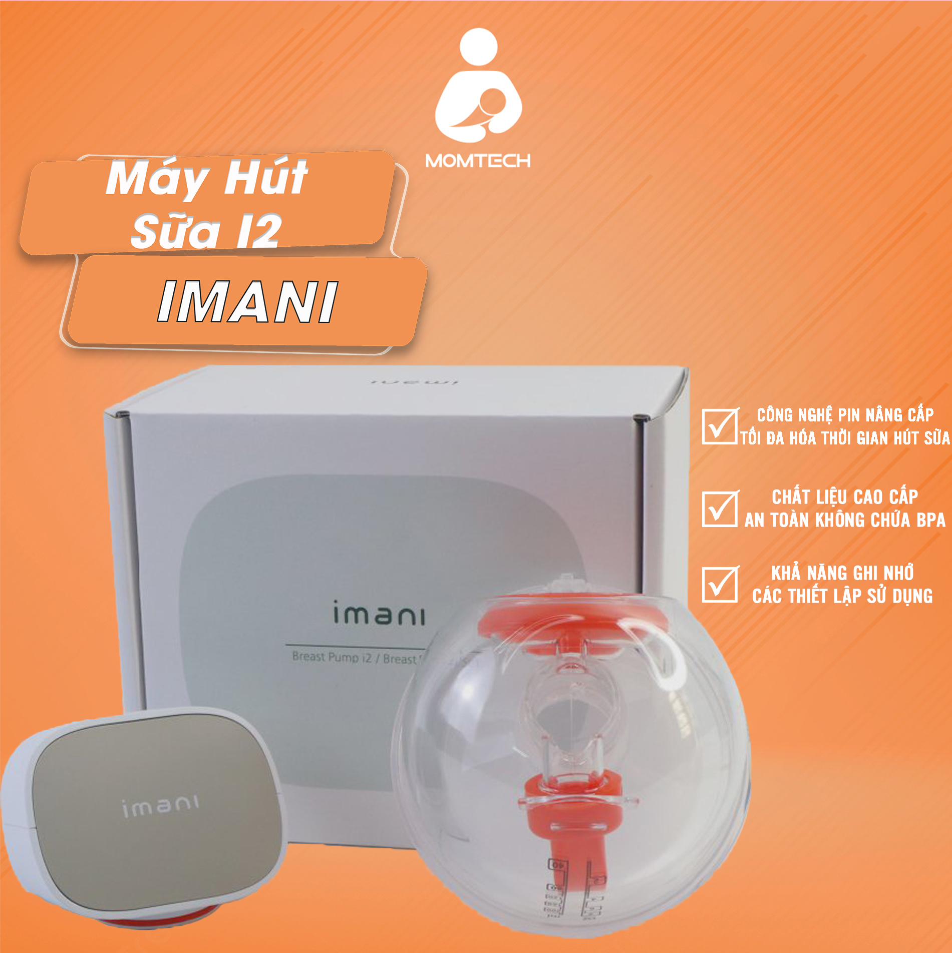 Imani i2 wireless breast pump 200ml handsfree breast pump