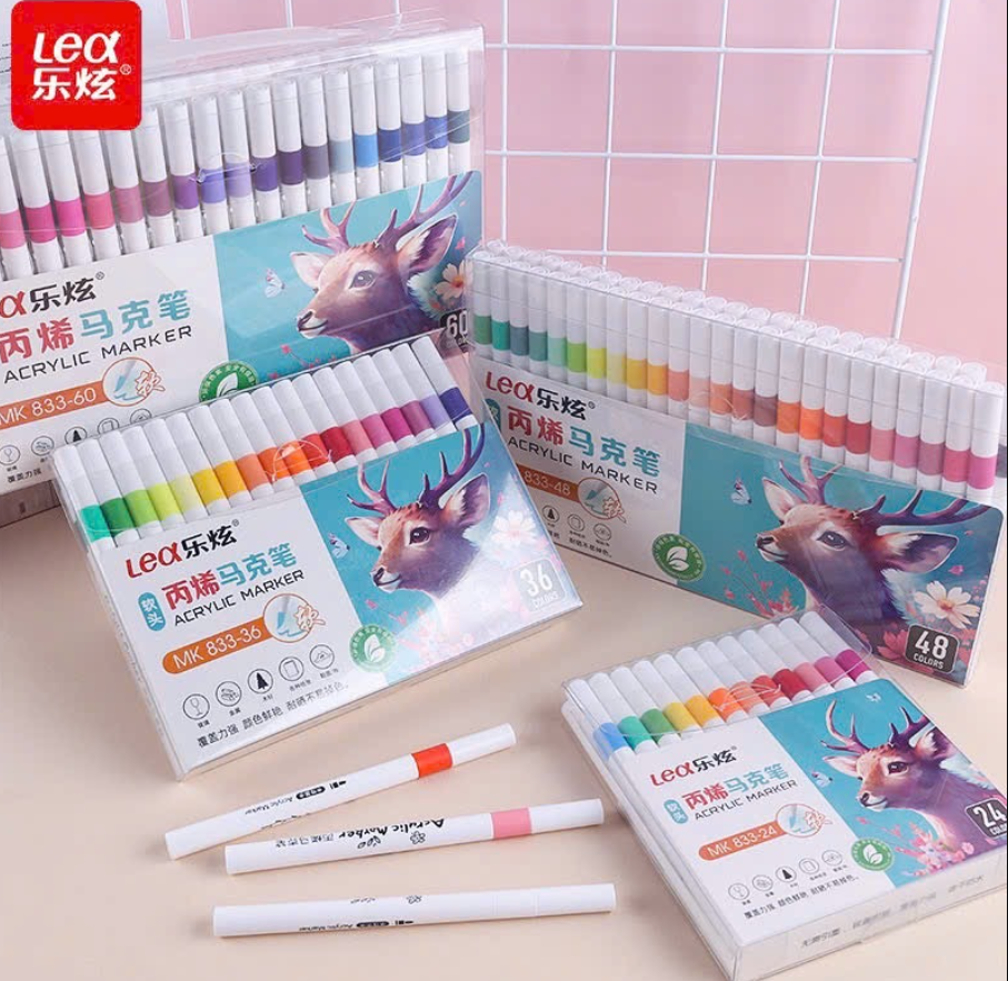 Bộ màu Acrylic Marker Cao Cấp bút sơn Acrylic chống nước vẽ trên mọi chất liệu vẽ giày vải chai lọ
