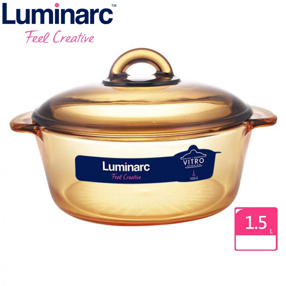 Nồi thủy tinh không dùng từ 1,5L Luminarc Amberline Granite C6313